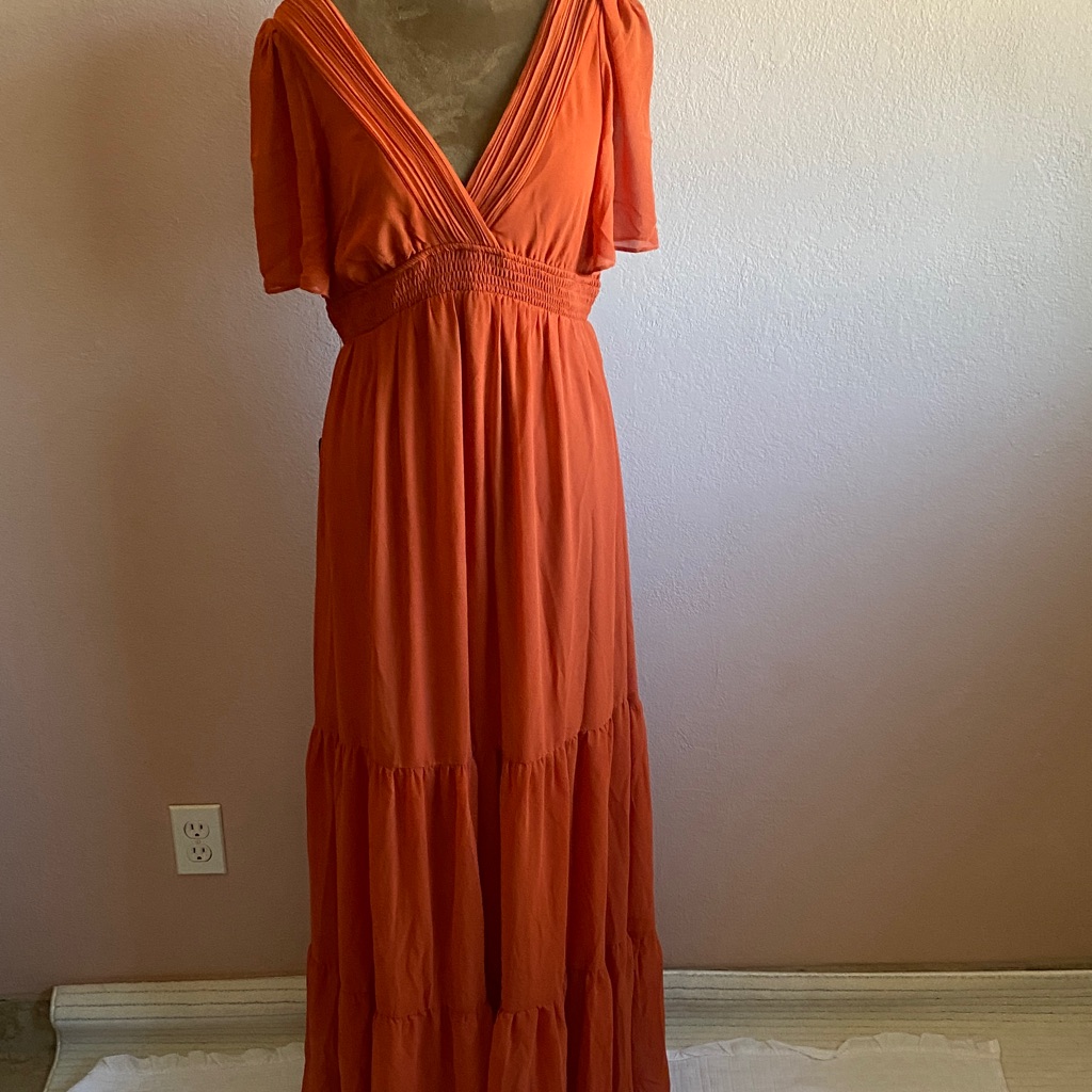 Ever Pretty Vibrant Orange Maxi Dress